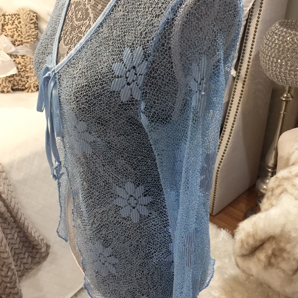 Light-Blue fishnet top - Picture 2 of 4